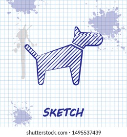 Sketch line Dog icon isolated on white background. Vector Illustration Sketch line Dog icon isolated on white background. Vector Illustration