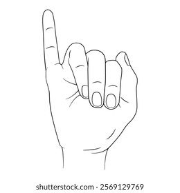 sketch line drawing, Hand showing little finger,  Pinky sign of promise