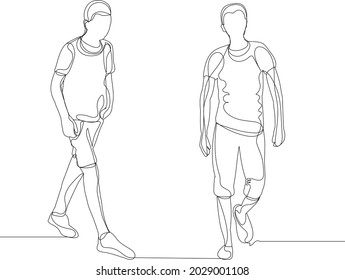 sketch line drawing man walking