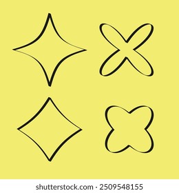 Sketch line. Hand drawn doodle sketch style element set, brush decoration. Vector illustration