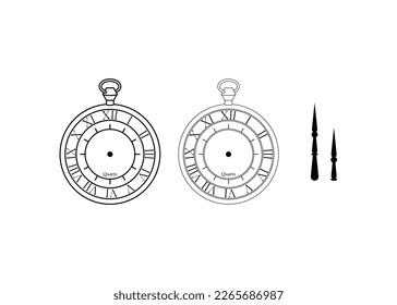 sketch line illustration.classic clock icon.