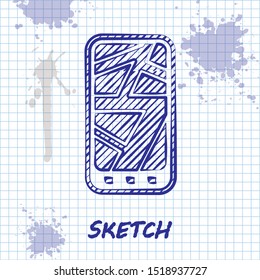 Sketch line Infographic of city map navigation icon isolated on white background. Mobile App Interface concept design. Geolacation concept.  Vector Illustration