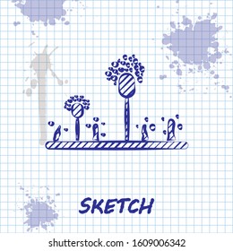 Sketch line Mold icon isolated on white background.  Vector Illustration