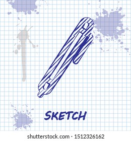 Sketch line Pen line icon isolated on white background.  Vector Illustration