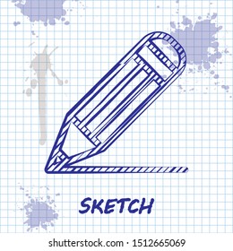 Sketch line Pencil and line icon isolated on white background. Education sign. Drawing and educational tools. School office symbol.  Vector Illustration