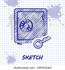 Sketch line Proof of stake icon isolated on white background. Cryptocurrency economy and finance collection.  Vector Illustration