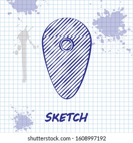 Sketch line Shield icon isolated on white background. Guard sign. Security, privacy concept.  Vector Illustration