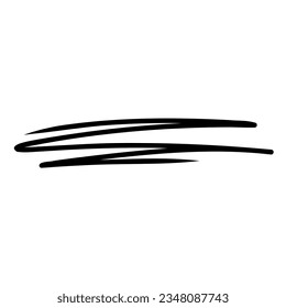 Esbozar trazo de línea. Subrayar la línea de trazos dibujada a mano. Resalte el subrayado y avanza. Plantilla de línea de lápiz. Ilustración vectorial aislada en fondo blanco.
