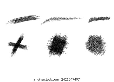 Sketch line strokes. Hand drawn scrawl scribble doodle. Stock vector illustration isolated on a white background.