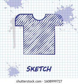 Sketch line T-shirt icon isolated on white background.  Vector Illustration