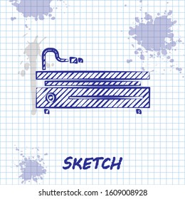 Sketch line Video game console icon isolated on white background.  Vector Illustration