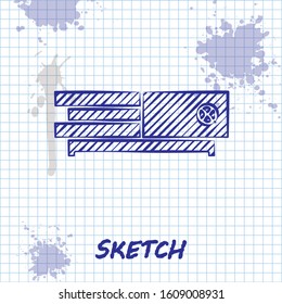 Sketch line Video game console icon isolated on white background.  Vector Illustration