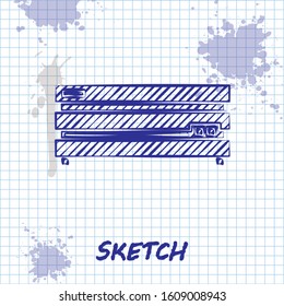 Sketch line Video game console icon isolated on white background.  Vector Illustration