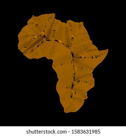 Sketch linear african continent map banner. Line africa style poster. Flat thin line africa image. Dark Continent striped abstract. Africa linear map background. African continent timbered silhouette