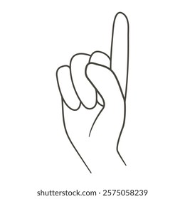 sketch linear hand figure Point your index finger