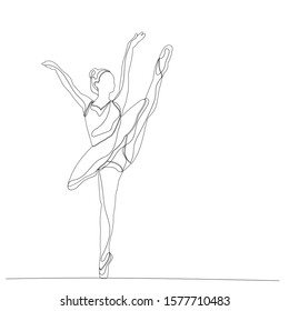 sketch with lines dancing girl, ballet