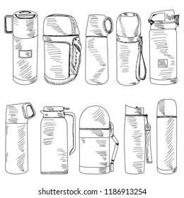 sketch, lines of thermos