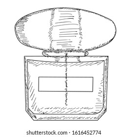 sketch with lines of women's perfume