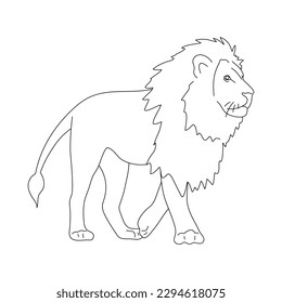 Sketch of Lion. Hand drawn vector illustration.