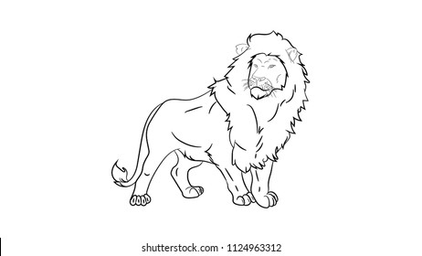 Lion Vector Drawing Stock Vector (Royalty Free) 1012653790