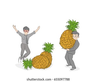 Sketch of little people. Hand drawn cartoon vector illustration for design and infographics.