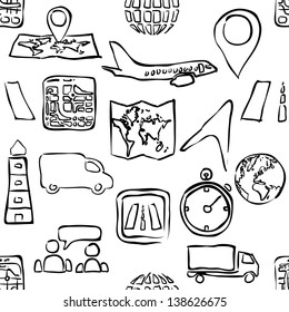 sketch logistic seamless pattern