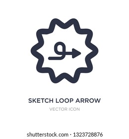 sketch loop arrow icon on white background. Simple element illustration from UI concept. sketch loop arrow sign icon symbol design.