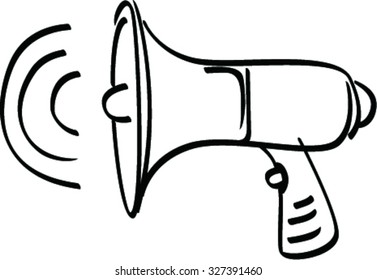 Sketch of Loudspeaker vector icon 