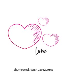 sketch love with background white