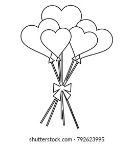 Sketch Love Balloon Vector Valentine Design