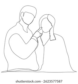 Sketch love concept minimal couple in love drawing line art couple lovely drawn together line love concept with white ioslated background. Abstract,vector,illustration.