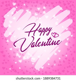 Sketch of Love greeting happy Valentine in shades of pink. Abstract happy valentine background in pink color surrounded by various kinds of hearts or love images. Vector eps 10