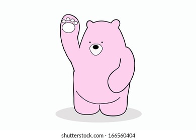 sketch of  lovely  pink bear welcomes