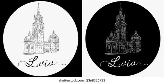 Sketch, Lviv Ukraine, business card, Logo for the site