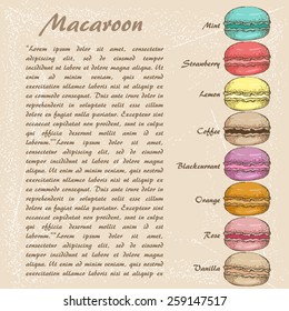 The sketch of Macaroon. menu