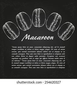 The sketch of Macaroon on chalkboard