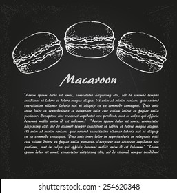 The sketch of Macaroon on chalkboard