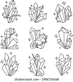 Sketch Magic Crystal Doodle Style Vector Illustration