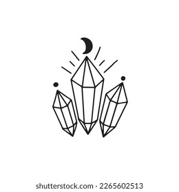 Esbozar ilustración vectorial de estilo de doodle de cristal mágico