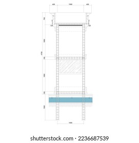 sketch of the main gate section to see the construction of the building and the drainage underneath