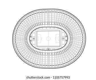 Sketch of the main stadium in Moscow.