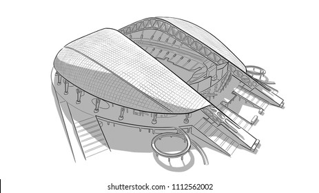 Sketch of the main stadium in Sochi.