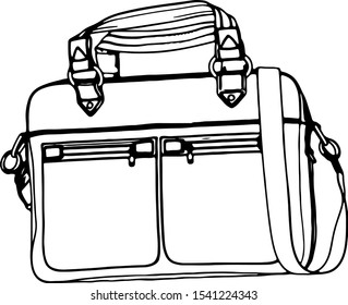 sketch male bag vector on a white background