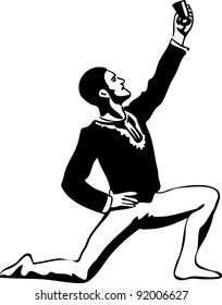 sketch male ballet dancer standing in pose