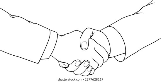 sketch of male hands shaking hands