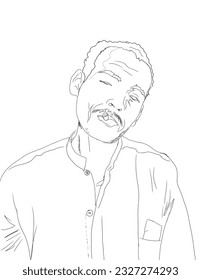 sketch of man in classic style on white background