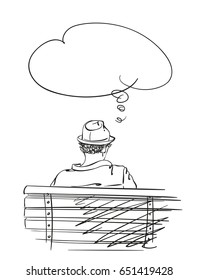 Sketch man in hat