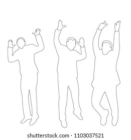 sketch of man jumping, set