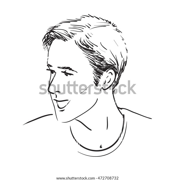 Sketch Man On White Background Isolated Stock Vector (Royalty Free ...