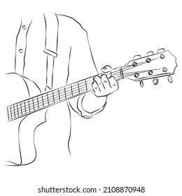 Sketch Man Playing Guitar Stock Vector (Royalty Free) 2108870948 ...